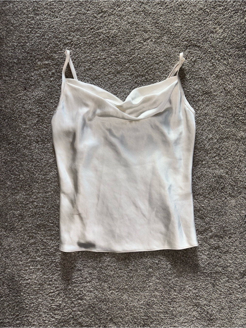 Ricki's White Satin Cowl Neck Tank Top - Size S